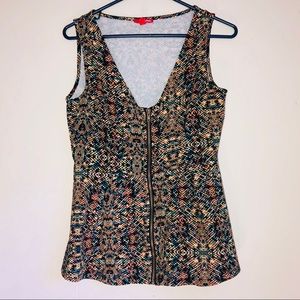 BONGO Zipper Peplum Style shirt snake design